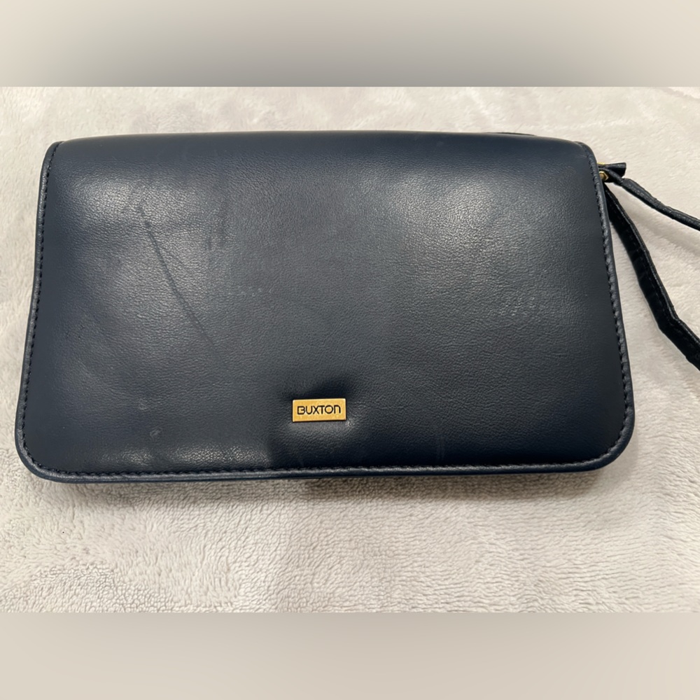 Black BUXTON Wallet Organizer clutch and cross body bag